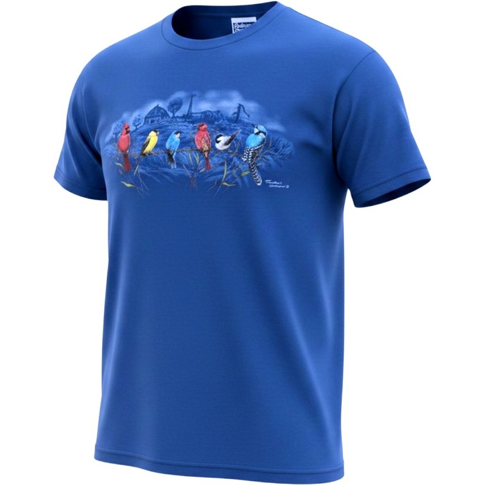 Endless Designs T-Shirt Mens L Blue Bird Graphic Farmhouse 90s Nature Core Tee
